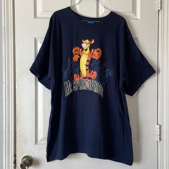 Vintage Winnie the Pooh Mr splendiferous tigger navy blue T tee shirt 2X 22w 24w - Picture 1 of 16